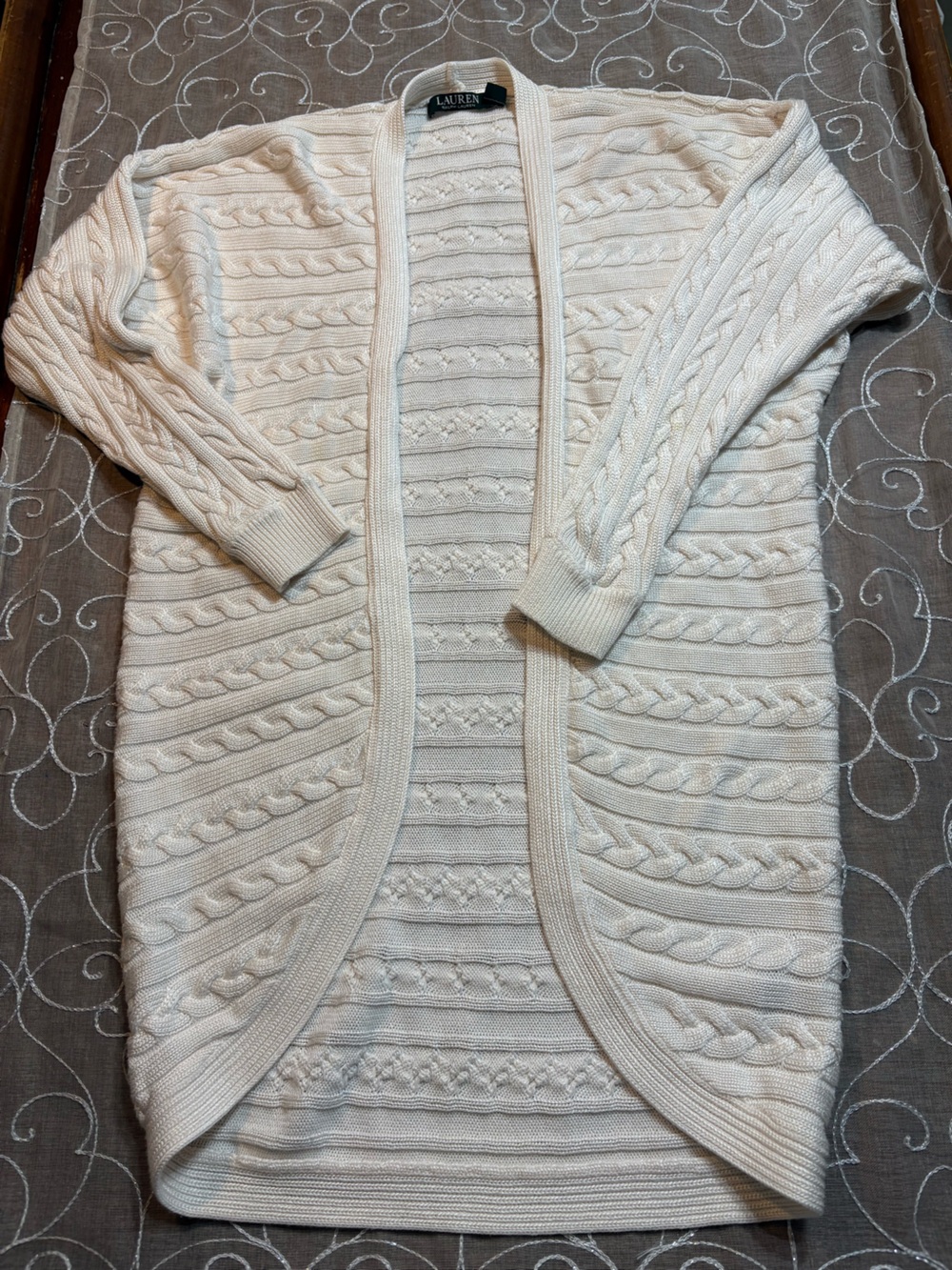 Ralph Lauren Cream Cable Knit Cardigan